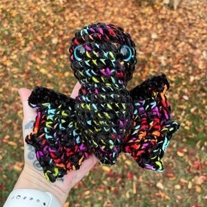 Crochet Bat 🦇 - Doubled stranded rainbow